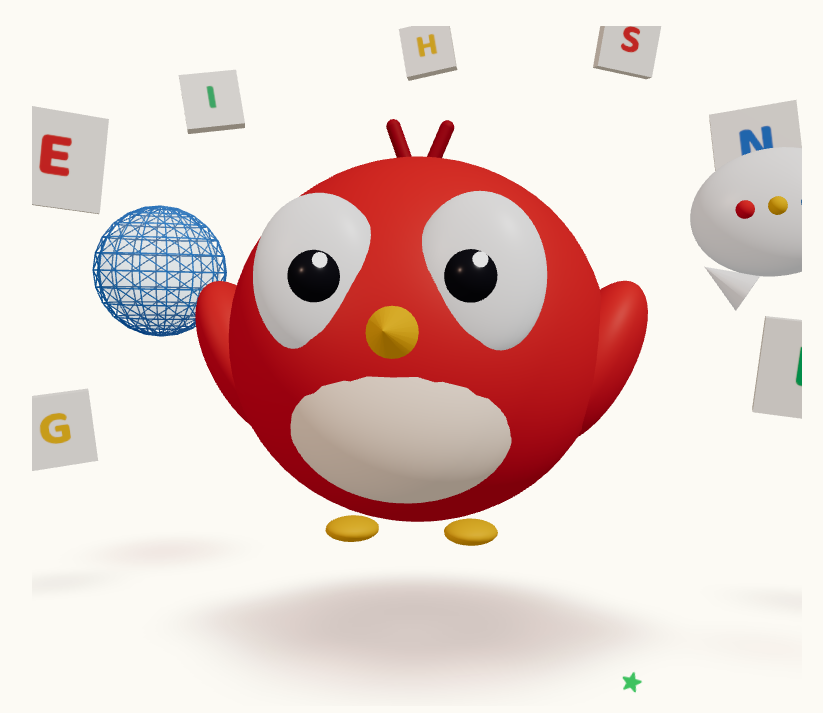 Jaki, the Jakarta International English mascot, waving hello